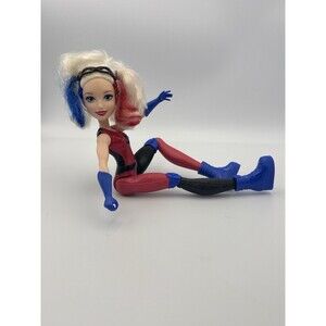 DC Super Hero Girls Harley Quinn Doll 12” Mattel Red Black Blue Hair Chaos Queen